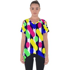 Illustration Geometric Form Circle Line Pattern Cut Out Side Drop Tee by Wegoenart