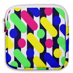 Illustration Geometric Form Circle Line Pattern Mini Square Pouch by Wegoenart