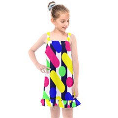 Illustration Geometric Form Circle Line Pattern Kids  Overall Dress by Wegoenart