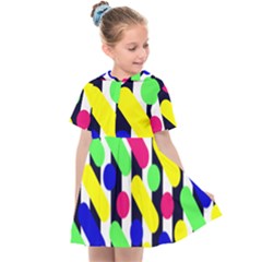 Illustration Geometric Form Circle Line Pattern Kids  Sailor Dress by Wegoenart