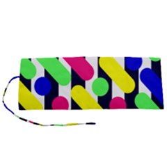 Illustration Geometric Form Circle Line Pattern Roll Up Canvas Pencil Holder (s) by Wegoenart