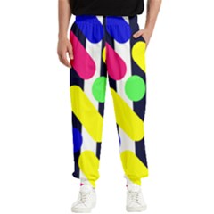 Illustration Geometric Form Circle Line Pattern Men s Elastic Waist Pants by Wegoenart