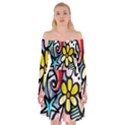 Modern-art Off Shoulder Skater Dress View1