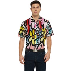 Modern-art Men s Short Sleeve Pocket Shirt 