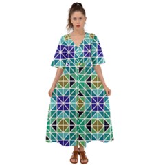 Mosaic Kimono Sleeve Boho Dress by nateshop