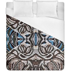 Embroidered Symmetry Duvet Cover (california King Size) by kaleidomarblingart