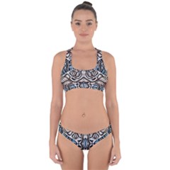 Embroidered Symmetry Cross Back Hipster Bikini Set by kaleidomarblingart