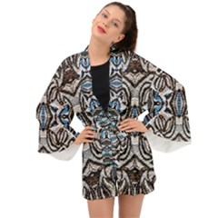 Embroidered Symmetry Long Sleeve Kimono by kaleidomarblingart