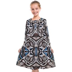 Embroidered Symmetry Kids  Midi Sailor Dress by kaleidomarblingart