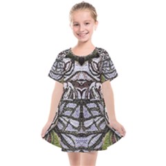 Liberty Inspired Embroidery Iv Kids  Smock Dress by kaleidomarblingart