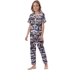 Liberty Inspired Embroidery Iv Kids  Satin Short Sleeve Pajamas Set by kaleidomarblingart