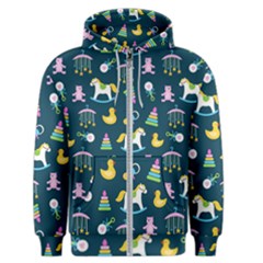 Cute Babies Toys Seamless Pattern Men s Zipper Hoodie