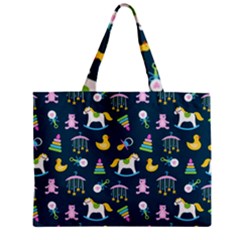 Cute Babies Toys Seamless Pattern Zipper Mini Tote Bag by Vaneshart