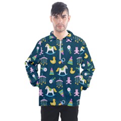 Cute Babies Toys Seamless Pattern Men s Half Zip Pullover