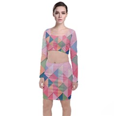 Illustration Pink Background Geometric Triangle Top And Skirt Sets by Wegoenart