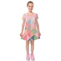 Illustration Pink Background Geometric Triangle Kids  Short Sleeve Velvet Dress View1