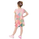 Illustration Pink Background Geometric Triangle Kids  Short Sleeve Velvet Dress View2