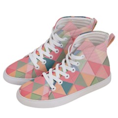 Illustration Pink Background Geometric Triangle Men s Hi-top Skate Sneakers by Wegoenart