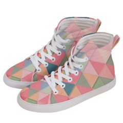 Illustration Pink Background Geometric Triangle Women s Hi-top Skate Sneakers by Wegoenart