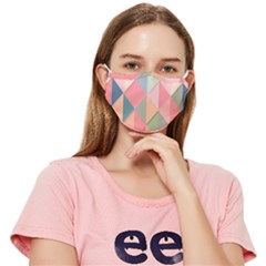 Illustration Pink Background Geometric Triangle Fitted Cloth Face Mask (adult) by Wegoenart