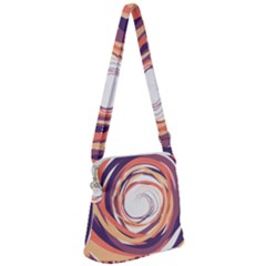 Illustration Colorful Yellow Purple Orange Zipper Messenger Bag by Wegoenart