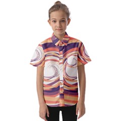 Illustration Colorful Yellow Purple Orange Kids  Short Sleeve Shirt by Wegoenart