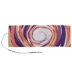 Illustration Colorful Yellow Purple Orange Roll Up Canvas Pencil Holder (m) by Wegoenart