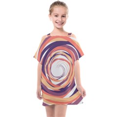 Illustration Colorful Yellow Purple Orange Kids  One Piece Chiffon Dress by Wegoenart