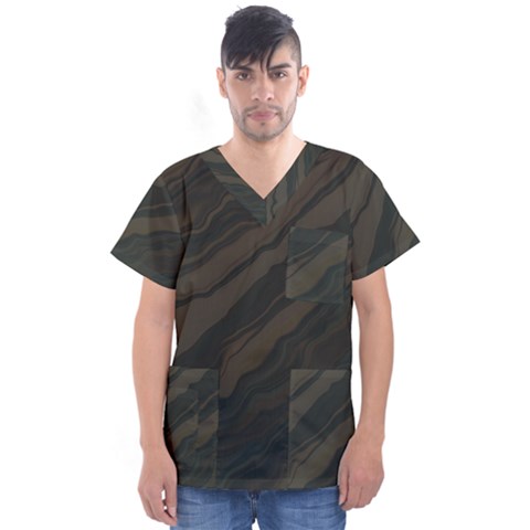 Illustration Background Abstract Wallpaper Pattern Men s V-neck Scrub Top by Wegoenart