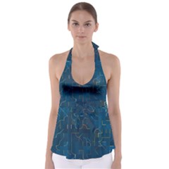 Abstract Art Artistic Celebration Babydoll Tankini Top by Wegoenart