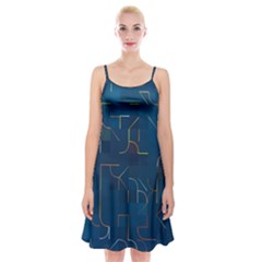 Abstract Art Artistic Celebration Spaghetti Strap Velvet Dress by Wegoenart