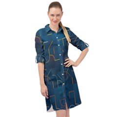 Abstract Art Artistic Celebration Long Sleeve Mini Shirt Dress by Wegoenart