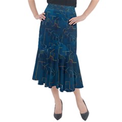 Abstract Art Artistic Celebration Midi Mermaid Skirt by Wegoenart