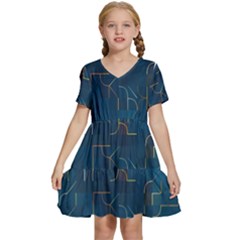 Abstract Art Artistic Celebration Kids  Short Sleeve Tiered Mini Dress by Wegoenart