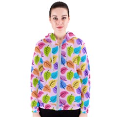 Pattern Illustration Background Abstract Leaves To Dye Women s Zipper Hoodie by Wegoenart