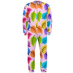 Pattern Illustration Background Abstract Leaves To Dye Onepiece Jumpsuit (men) by Wegoenart