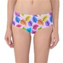 Pattern Illustration Background Abstract Leaves To Dye Mid-Waist Bikini Bottoms View1