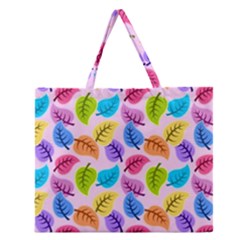 Pattern Illustration Background Abstract Leaves To Dye Zipper Large Tote Bag by Wegoenart