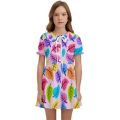 Pattern Illustration Background Abstract Leaves To Dye Kids  Sweet Collar Dress by Wegoenart