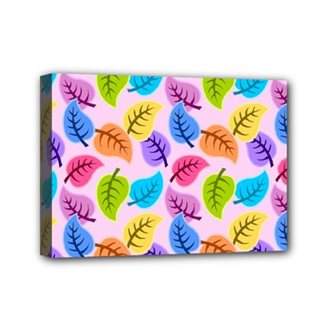 Pattern Illustration Background Abstract Leaves To Dye Mini Canvas 7  X 5  (stretched) by Wegoenart