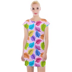 Pattern Illustration Background Abstract Leaves To Dye Cap Sleeve Bodycon Dress by Wegoenart