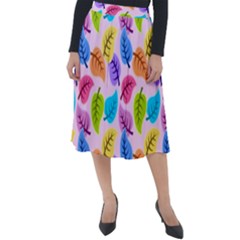 Pattern Illustration Background Abstract Leaves To Dye Classic Velour Midi Skirt  by Wegoenart