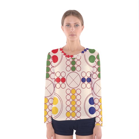 Ludo Game Women s Long Sleeve Tee by Wegoenart