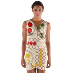 Ludo Game Wrap Front Bodycon Dress by Wegoenart