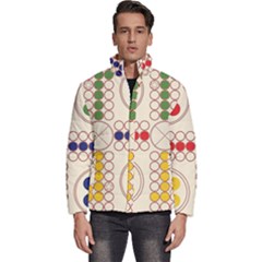 Ludo Game Men s Puffer Bubble Jacket Coat by Wegoenart