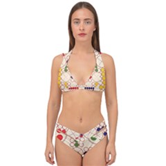 Ludo Game Double Strap Halter Bikini Set by Wegoenart