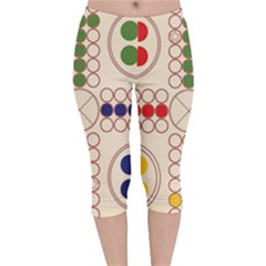 Ludo Game Velvet Capri Leggings  by Wegoenart