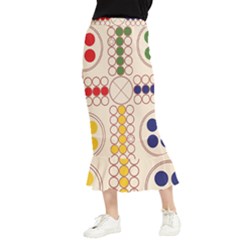 Ludo Game Maxi Fishtail Chiffon Skirt by Wegoenart