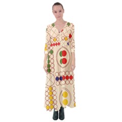 Ludo Game Button Up Maxi Dress by Wegoenart