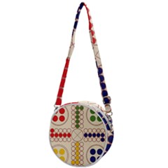 Ludo Game Crossbody Circle Bag by Wegoenart